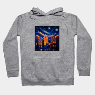 Glowing stars above city; mesmerizing. Hoodie